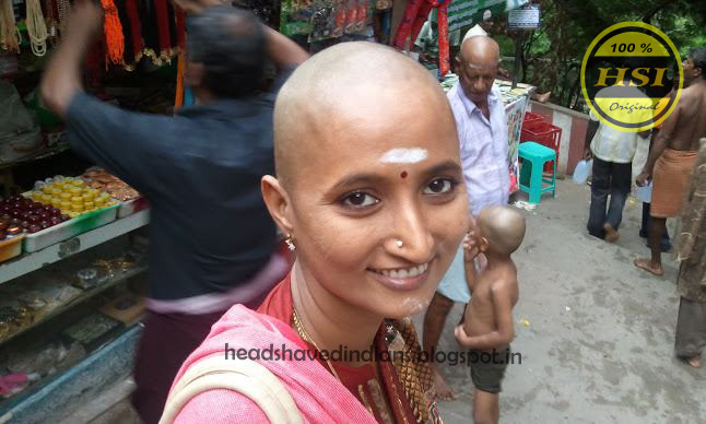 indian woman head shave video